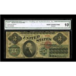 Fr. 41 $2 1862 Legal Tender CGA Very Good-Fine