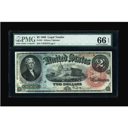 Fr. 42 $2 1869 Legal Tender PMG Gem Uncirculated