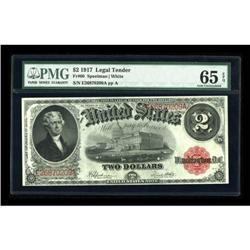 Fr. 60 $2 1917 Legal Tender PMG Gem Uncirculated