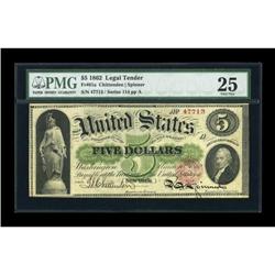 Fr. 61a $5 1862 Legal Tender PMG Very Fine 25.
