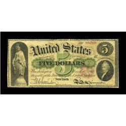 Fr. 61a $5 1862 Legal Tender Very Good.