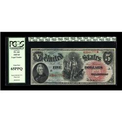 Fr. 64 $5 1869 Legal Tender PCGS Gem New 65PPQ.