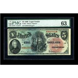 Fr. 64 $5 1869 Legal Tender PMG Choice