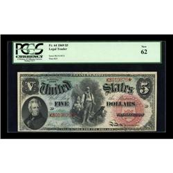 Fr. 64 $5 1869 Legal Tender PCGS New 62.