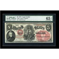 Fr. 69 $5 1878 Legal Tender PMG Gem Uncirculated