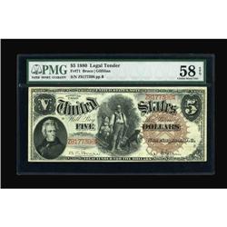 Fr. 71 $5 1880 Legal Tender PMG Choice About Unc