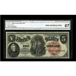 Fr. 73 $5 1880 Legal Tender CGA Gem Uncirculated