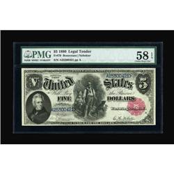 Fr. 79 $5 1880 Legal Tender PMG Choice About Unc