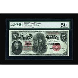 Fr. 84 $5 1907 Legal Tender PMG About