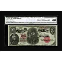 Fr. 88 $5 1907 Legal Tender CGA Gem Uncirculated