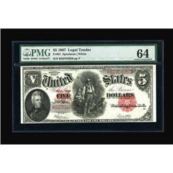 Fr. 91 $5 1907 Legal Tender PMG Choice