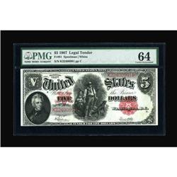 Fr. 91 $5 1907 Legal Tender PMG Choice