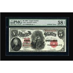 Fr. 91 $5 1907 Legal Tender PMG Choice About Unc