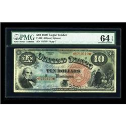 Fr. 96 $10 1869 Legal Tender PMG Choice