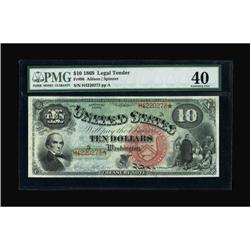 Fr. 96 $10 1869 Legal Tender PMG Extremely Fine