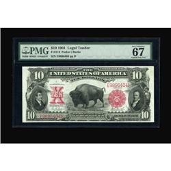 Fr. 119 $10 1901 Legal Tender PMG Superb Gem Unc