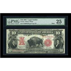 Fr. 121 $10 1901 Mule Legal Tender PMG Very Fine