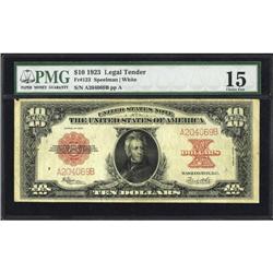 Fr. 123 $10 1923 Legal Tender PMG Choice Fine