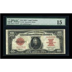 Fr. 123 $10 1923 Legal Tender PMG Choice Fine