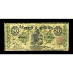 Fr. 126 $20 1863 Legal Tender Very Good.