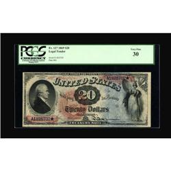 Fr. 127 $20 1869 Legal Tender PCGS Very Fine 30.