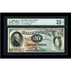 Fr. 127 $20 1869 Legal Tender PMG Very Fine 25