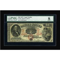 Fr. 152 $50 1874 Legal Tender PMG Very Good 8.