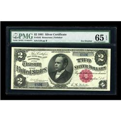 Fr. 245 $2 1891 Silver Certificate PMG Gem