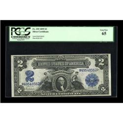 Fr. 255 $2 1899 Silver Certificate PCGS Gem New