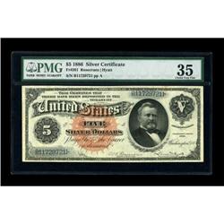 Fr. 261 $5 1886 Silver Certificate PMG Choice