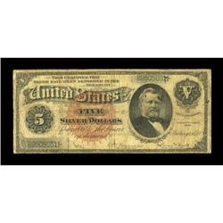 Fr. 261 $5 1886 Silver Certificate Very Good.