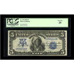 Fr. 275 $5 1899 Silver Certificate PCGS Very