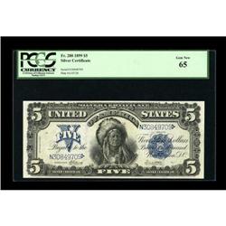 Fr. 280 $5 1899 Silver Certificate PCGS Gem New