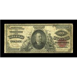 Fr. 318 $20 1891 Silver Certificate Very