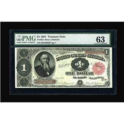 Fr. 352 $1 1891 Treasury Note PMG Choice