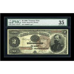 Fr. 353 $2 1890 Treasury Note PMG Choice Very