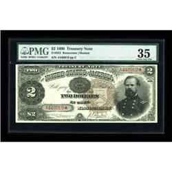 Fr. 353 $2 1890 Treasury Note PMG Choice Very