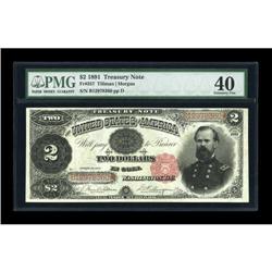 Fr. 357 $2 1891 Treasury Note PMG Extremely Fine