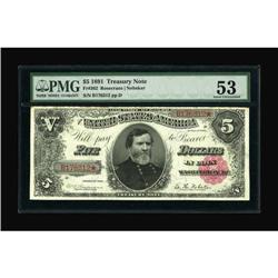 Fr. 362 $5 1891 Treasury Note PMG About