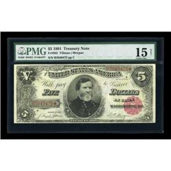 Fr. 363 $5 1891 Treasury Note PMG Choice Fine 15