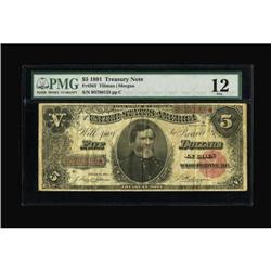 Fr. 363 $5 1891 Treasury Note PMG Fine 12.