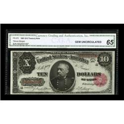 Fr. 370 $10 1891 Treasury Note CGA Gem