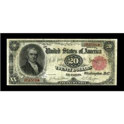 Fr. 375 $20 1891 Treasury Note Fine.