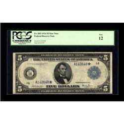 Fr. 845 $5 1914 Federal Reserve Star Note PCGS