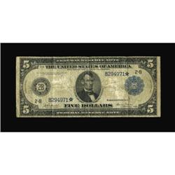 Fr. 849 $5 1914 Federal Reserve Star Note Very