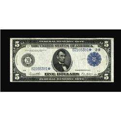 Fr. 851b $5 1914 Federal Reserve Star Note Very
