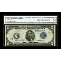 Fr. 851c $5 1914 Federal Reserve Note CGA Gem
