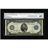 Image 1 : Fr. 859a $5 1914 Federal Reserve Note CGA Gem