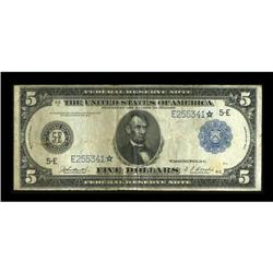 Fr. 862 $5 1914 Federal Reserve Star Note Fine.