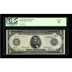 Fr. 872 $5 1914 Federal Reserve Star Note PCGS